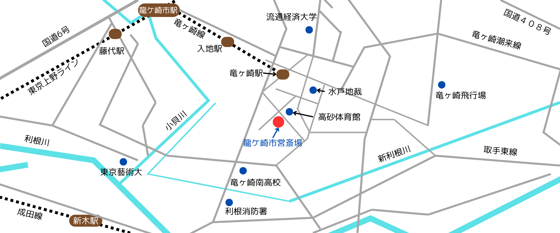 龍ケ崎市営斎場の周辺地図